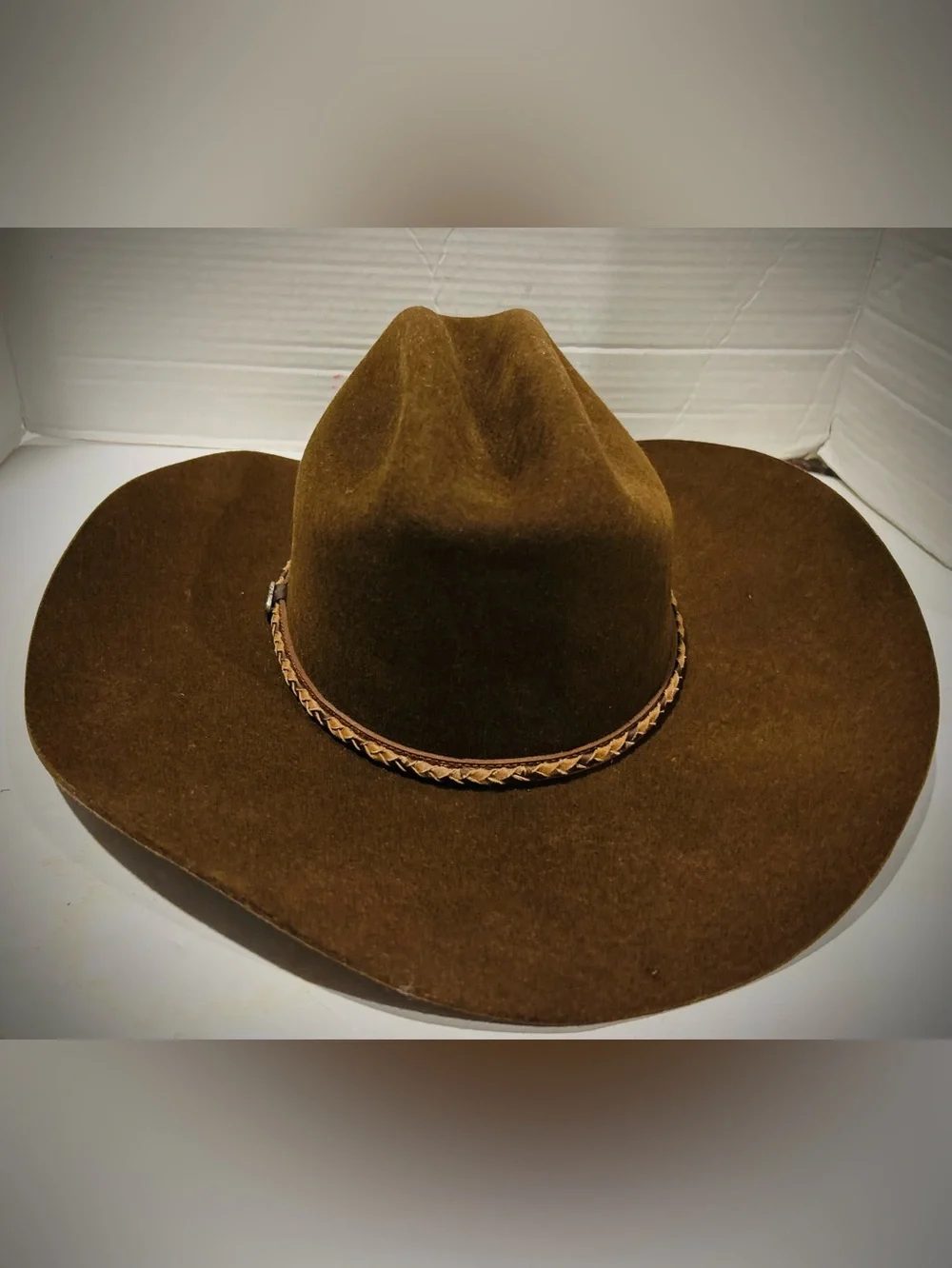 Justin XX 100% Wool Brown Cowboy Hat Milano‎ Hat Co Rodeo Rockabilly Cow Punk